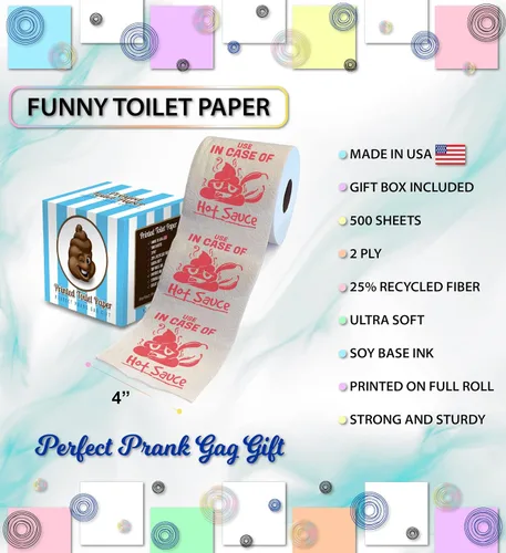 Miniatura 3 de Printed TP Uso en caso de papel higiénico impreso con salsa picante, divertido rollo de papel higiénico para bromas, sorpresas, decoración de baño
