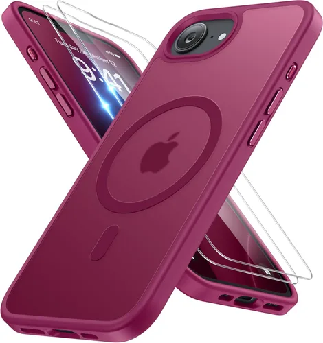 Miniatura 85 de Miracase Funda diseñada para iPhone SE 2022/SE 2020/7/8, funda multicolor de silicona a prueba de golpes (rojo)
