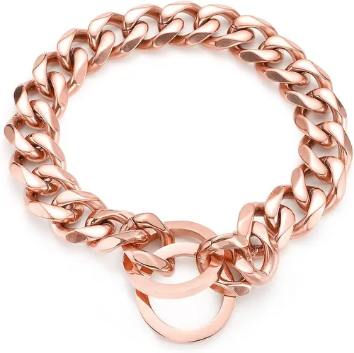 Miniatura 6 de Collar de oro para perro, cadena P de oro de 18 quilates, cadena de eslabones cubanos de 0.433 in, 0.591 in, 0.748 in, para entrenamiento