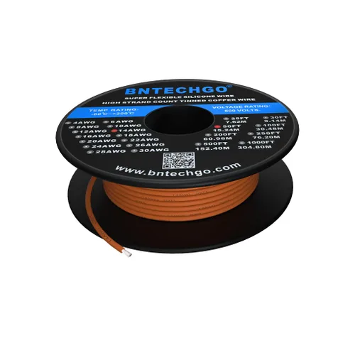 Miniatura 27 de BNTECHGO Carrete de alambre de silicona calibre 14 20 pies rojo y 20 pies negro flexible 14 AWG alambre de cobre estañado trenzado
