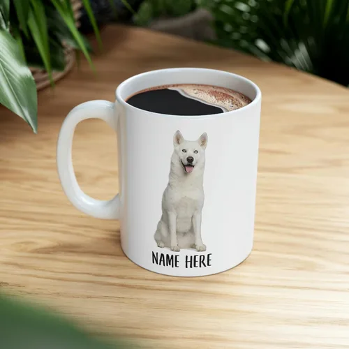 Miniatura 8 de Funny Siberian Husky Blanco Personalizado Nombre Navidad 2025 Regalos Taza de Café Blanco 11 Oz