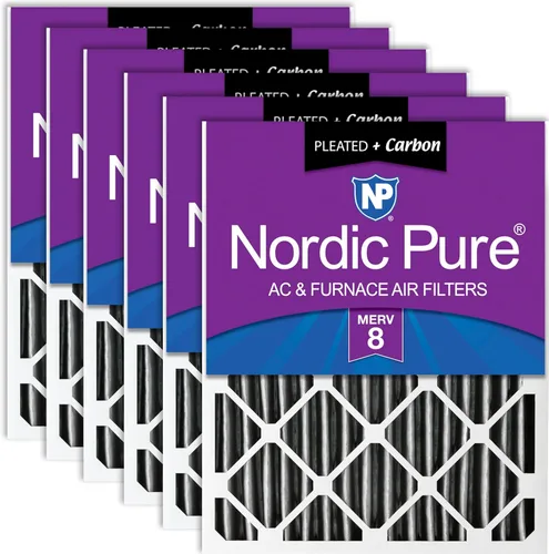 Miniatura 12 de Nordic Pure 12 x 24 x 4 (tamaño real: 11 1/2 x 23 3/8 x 3 5/8) de carbono puro plisado para reducción de olores Merv 8, filtro para horno, 1 paquete