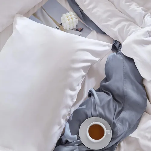 Miniatura 6 de SLEEP ZONE Juego de 2 fundas de almohada tamaño King, rayón derivado de bambú, color blanco, fundas de almohada suaves y transpirables con cierre