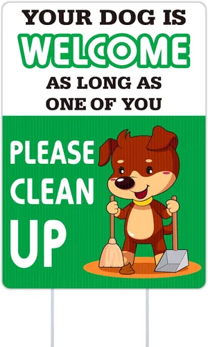 Miniatura 7 de Letrero de "Clean Up After Your Dog" de 8 x 12 pulgadas con estacas de metal, letreros de doble cara para césped de patio, mascotas deben estar