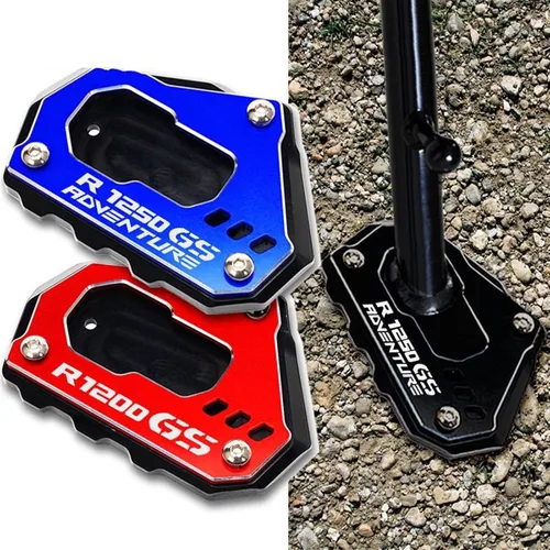Miniatura 3 de Almohadilla de extensión para soporte lateral de motocicleta, placa para BMW R1200GS R1250GS R 1200 1250 GS ADV 2021 (color : R1250GSADV rojo)