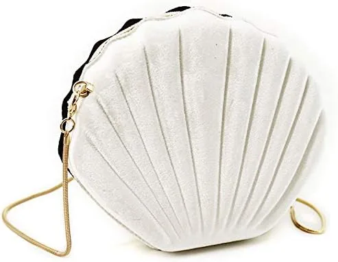 Miniatura 4 de Bolso de noche de concha de mar para mujer, bolso de hombro con correa de cadena de sirena, bolso de mano