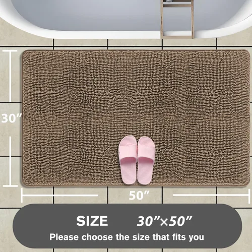 Miniatura 165 de Alfombra de baño pequeña de 12 x 18 pulgadas, lavable y absorbente, antideslizante, alfombra de baño de felpilla gruesa y suave para baño, ducha