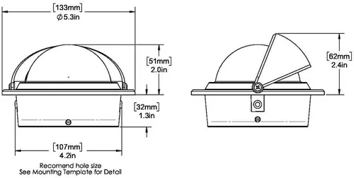 Miniatura 2 de Ritchie Compass, Flush Mount, 3" Combi, White