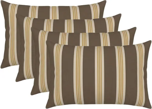 Miniatura 106 de RSH DECOR: Sunbrella - Juego de 4 almohadas lumbares, 20 x 12 pulgadas, tela de rendimiento resistente al agua y a la decoloración, fundas