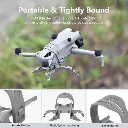 Miniatura 5 de STARTRC Tren de aterrizaje para DJI Mini 5 Pro Accesorios, Plegable Extendido Liberación Rápida Drone Protector para DJI Mini 5 Pro Fly More Combo