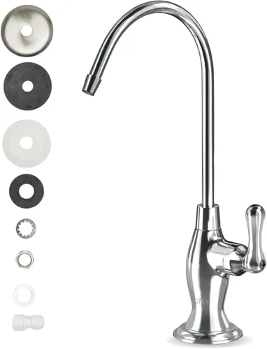 Grifo de ósmosis inversa cromado, grifo de agua potable sin plomo certificado NSF para sistema de filtración de agua debajo del fregadero y sistema