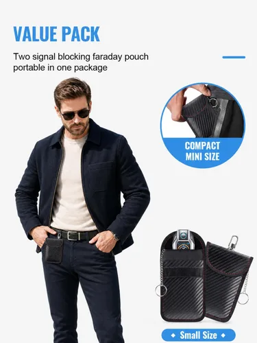 Miniatura 6 de lanpard Bolsa Faraday para Llaves de Coche, Bolsa Faraday, Soporte de Bloqueo de Señal RFID para Coche, Protector de Llavero, Jaula de Llavero