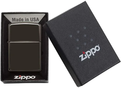 Miniatura 5 de Zippo - Encendedor de bolsillo clásico negro de alto pulido