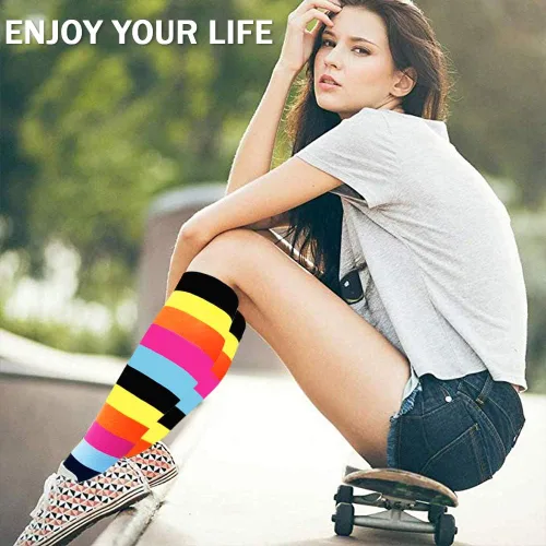 Miniatura 72 de SunFeeling - Calcetines de compresión para mujeres y hombres, 6 pares, brinda soporte a enfermeras, al correr, practicar atletismo y deportes