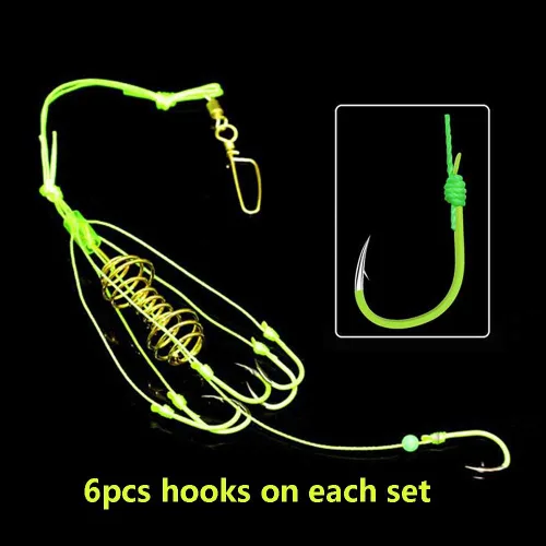 Miniatura 3 de Dyxssm Comederos de pesca de carpa, anzuelos de pesca con alimentador de carpa de primavera (paquete de 4)