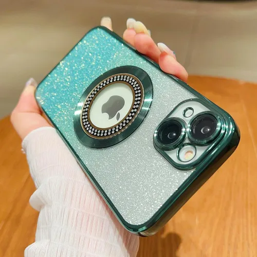 Miniatura 156 de Misscase Funda magnética con purpurina para iPhone 11 compatible con MagSafe, protección completa, delgada, a prueba de golpes, antiarañazos
