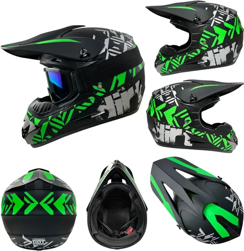 Miniatura 3 de Cascos de Dirt Bike para Jóvenes de Moda para Niños, Motocross, Motocicleta, BMX, ATV, Todoterreno, Cuatro Ruedas, Cascos Integrales para Bicicleta