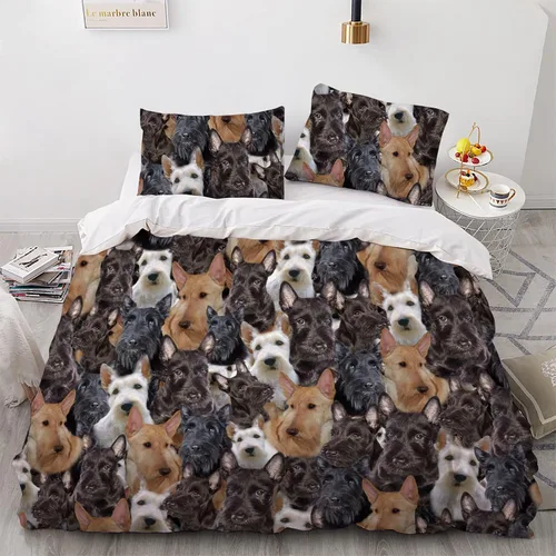 Miniatura 16 de Juego de funda de edredón de Malinois belga, juego de ropa de cama decorativo de 3 piezas con 2 fundas de almohada, funda de edredón suave, juego
