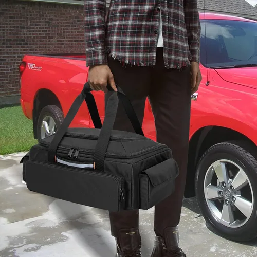 Miniatura 7 de samdew Bolsa de almacenamiento debajo del asiento, organizador de camión para asiento trasero para SuperCrew y Crew Cab, funda de almacenamiento