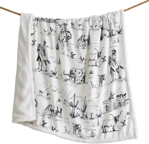 Miniatura 14 de Indigo Hill by HiEnd Accents Acadia - Manta de sherpa con estampado de pinos bosques, naturaleza, bosque, montaña, manta occidental para acampar al