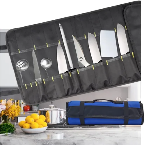Miniatura 4 de Chef - Bolsa para cuchillos con 22 ranuras (Azul)