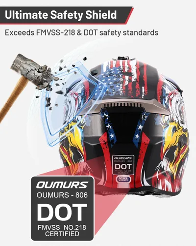 Miniatura 3 de Youth Dirt Bike Helmet for Boys & Girls with Goggles & Gloves for 8-18 Years Old, DOT Certified Kid ATV Helmet Motocross Off Road
