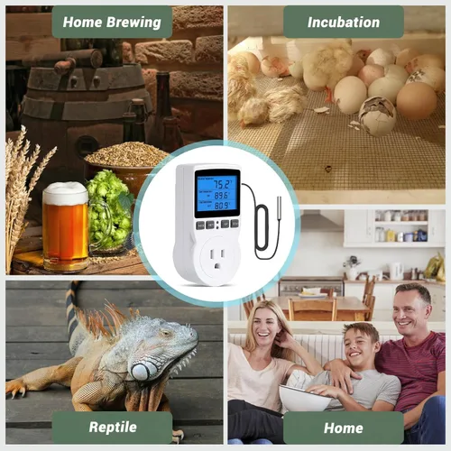 Miniatura 6 de INKBIRDPLUS Termostato enchufable con salida controlada por temperatura, termostato digital, control de calefacción, temporizador, 1800 W, 110 V, 15