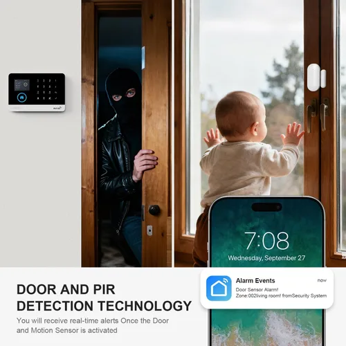 Miniatura 4 de PGST Sistema de seguridad inteligente para el hogar, sistema de alarma inalámbrico para el hogar con sensores de alarma de puerta de bricolaje