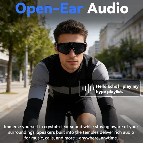 Miniatura 4 de Gafas de cámara AI Pro de 32 MP – Gafas de grabación con estabilización EIS de 6 ejes, asistente de voz ChatGPT, impermeable IP56, cancelación