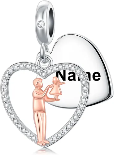 Miniatura 111 de PROESS Dije para padre, madre e hija, pulsera de plata de ley para pulseras, regalos de cumpleaños, día de San Valentín, para hija, madre, amante