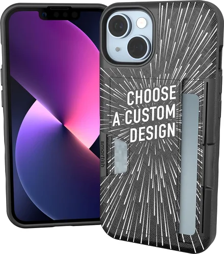 Miniatura 50 de Smartish Funda tipo cartera para iPhone 13 Pro – Wallet Slayer Vol. 2 [delgada + protectora] tarjetero con función atril - Black Tie Affair