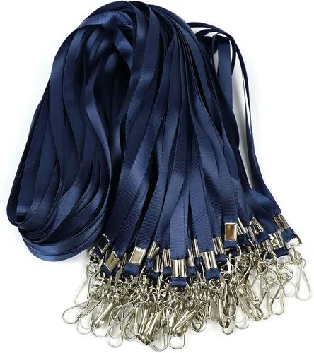 Miniatura 14 de Cordones verdes, 100 unidades, para insignias de identificación, cordón plano con clip de insignia con gancho en J (verde)