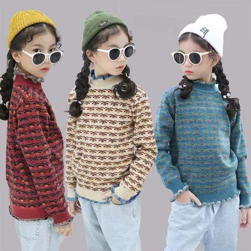 Miniatura 4 de Camisetas para bebé niña, suéter con mangas de suéter, ropa de una niña larga con fondo largo para niñas de bebé simple