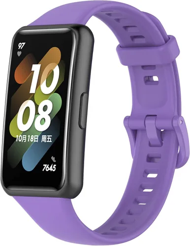 Senter Banda de repuesto de goma suave de liberación rápida para Huawei Band 7 Smart Watch Púrpura