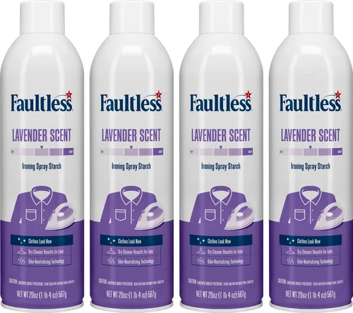 Faultless - Aerosol de almidón para lavandería, latas de 20 onzas para un deslizamiento suave de la plancha en la ropa y la tela incluso en aerosol,