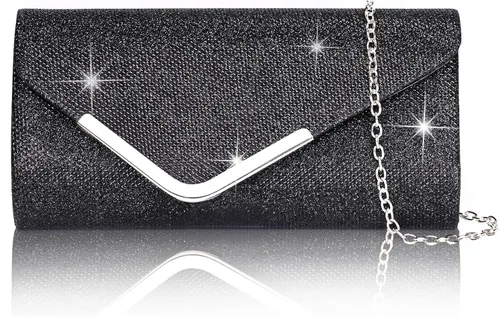 Miniatura 20 de Bolso de mano Larcenciel para mujer, bolso de lentejuelas brillante con cadena, bolso de noche con destellos para fiestas y graduaciones