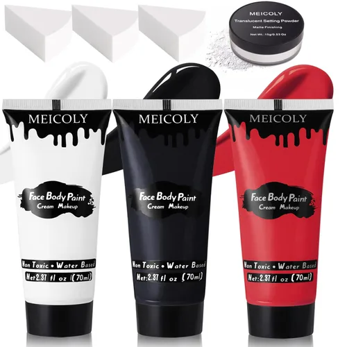 Miniatura 22 de MEICOLY Pintura facial color morado claro crema, tubo grande de 2.37 onzas, pintura de cuerpo completo a base de agua para adultos y niños, pintura