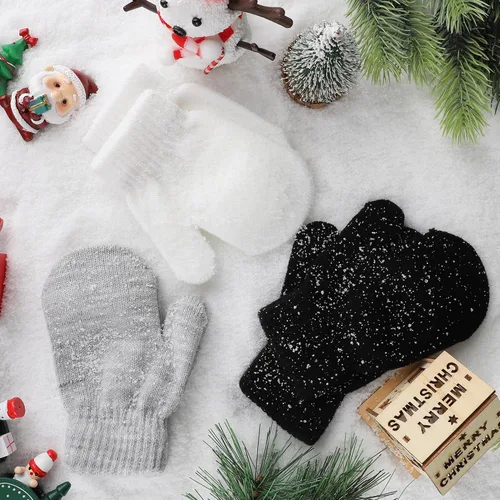 Miniatura 7 de 6 pares de mitones de invierno para bebés, guantes mágicos de punto para niños y niñas