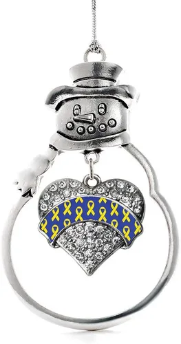 Miniatura 21 de Inspired Silver - Big Sis - Adorno de Navidad plateado - Adorno de árbol de Navidad con dije de corazón con circonita cúbica - Decoración colgante