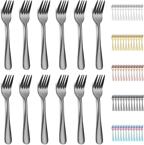 Miniatura 12 de Evanda Juego de Tenedores de Postre de 12 Piezas, Tenedor de Pastelería de Acero Inoxidable de 5.62", Tenedor de Aperitivos para Frutas, Pasteles