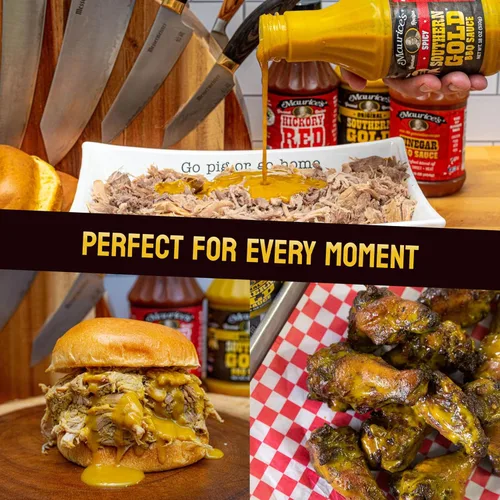 Miniatura 5 de Maurice's Southern Gold Salsa BBQ – Salsa clásica de mostaza Carolina con sabor atrevido – Auténtico aderezo de barbacoa de Carolina del Sur – Ricas