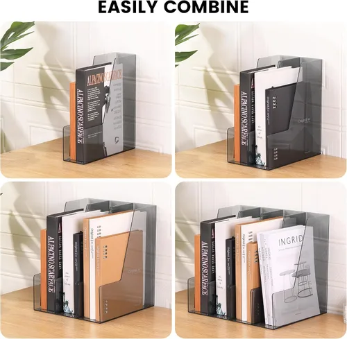 Miniatura 6 de CiWiVOKi Organizador Vertical de Archivos, Organizador de Escritorio de PET y Contenedores de Almacenamiento para Revistas, Carpetas, Cuadernos