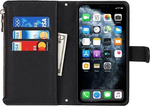 Miniatura 6 de Funda para iPhone 11 Pro Max para mujeres y hombres con tarjetero para iPhone 11 Pro Max, funda cruzada con correa para el hombro, bolsillo