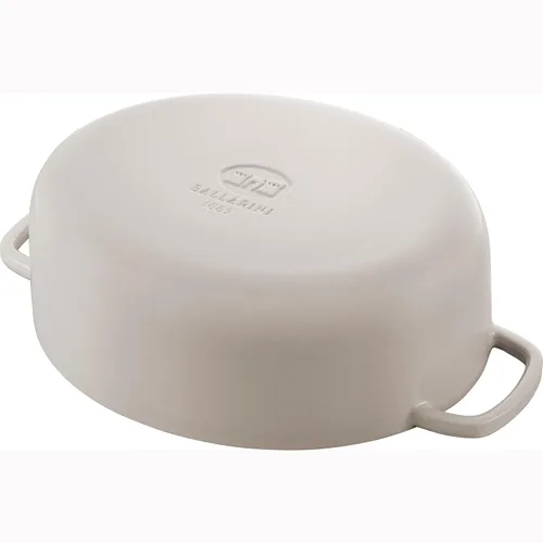 Miniatura 7 de BALLARINI Bellamonte Horno holandés ovalado de hierro fundido de 4.75 cuartos de galón, color blanco crema