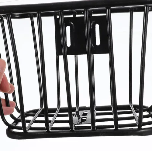 Miniatura 9 de Cesta de manillar de bicicleta para niños, cesta de bicicleta de hierro desmontable con diseño hueco para niños, fácil instalación