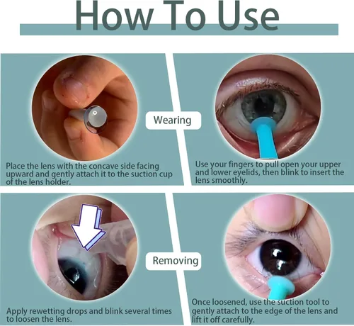 Miniatura 4 de Paquete de 4 removedores de lentes de contacto en forma de flor con caja de almacenamiento empaquetados individualmente, palitos de succión