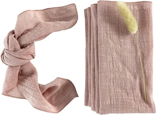 Miniatura 9 de Servilletas de tela de gasa de estopilla, paquete de 6 servilletas de 16 x 16 pulgadas, 100% algodón suave natural, para bodas, fiestas, familia