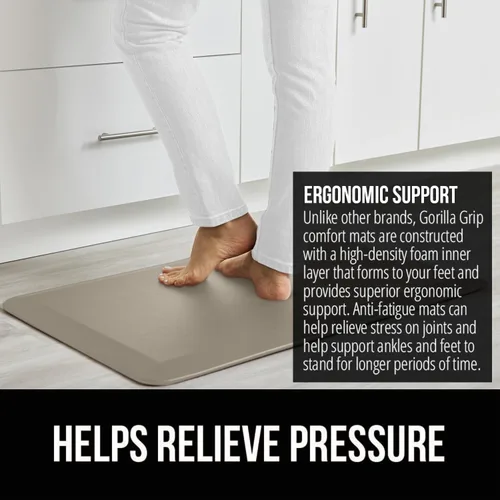 Miniatura 3 de GORILLA GRIP Alfombrillas de cocina cómodas y acolchadas para el suelo, superficie suave impermeable y resistente a manchas, alfombrilla antifatiga