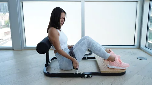 Miniatura 7 de BootySprout Máquina de empuje de cadera para entrenamiento de glúteos de alta resistencia, entrenamiento de gimnasio en casa, viene con 45, 90 y 135