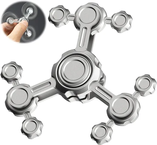 Miniatura 8 de Dilabnba Infinity Gear Fidget Spinners juguete para niños y adultos, juguete de metal fresco para aliviar el estrés, antiansiedad, luz que brilla